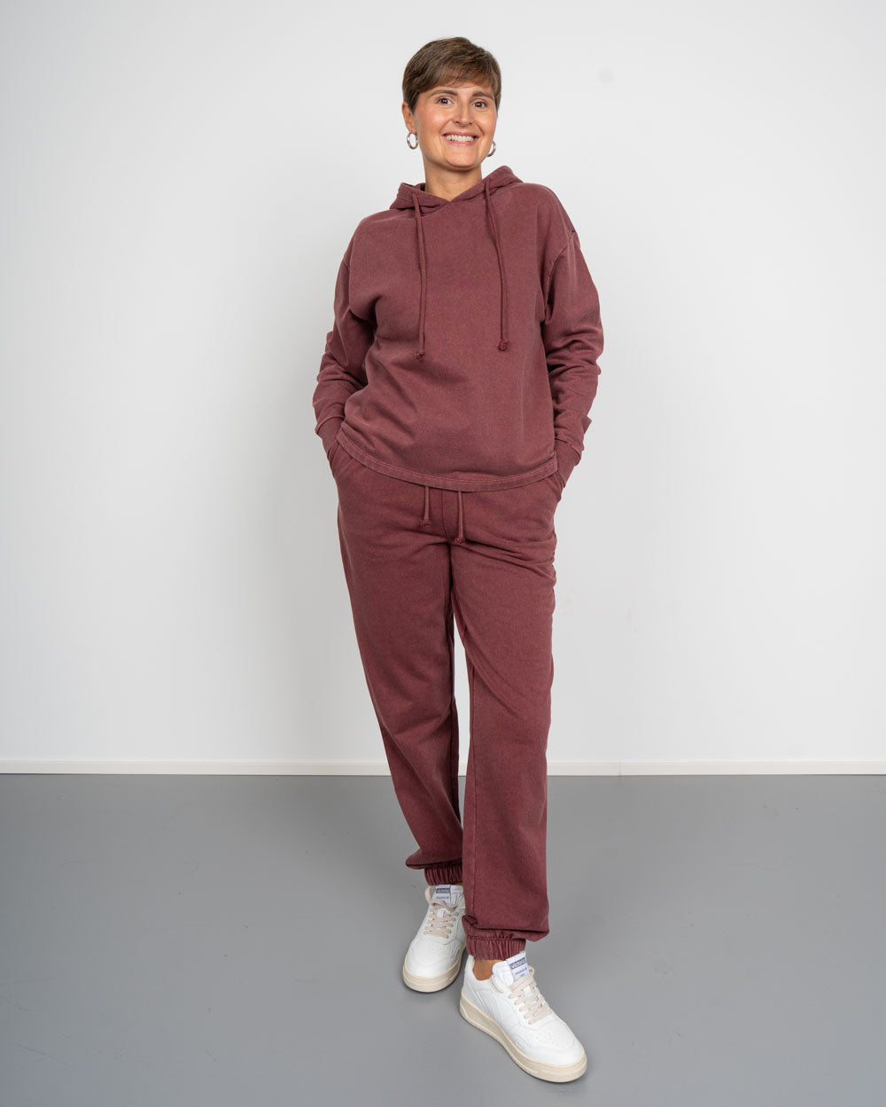 PANTALONE CHILLI WIDE BORDEAUX