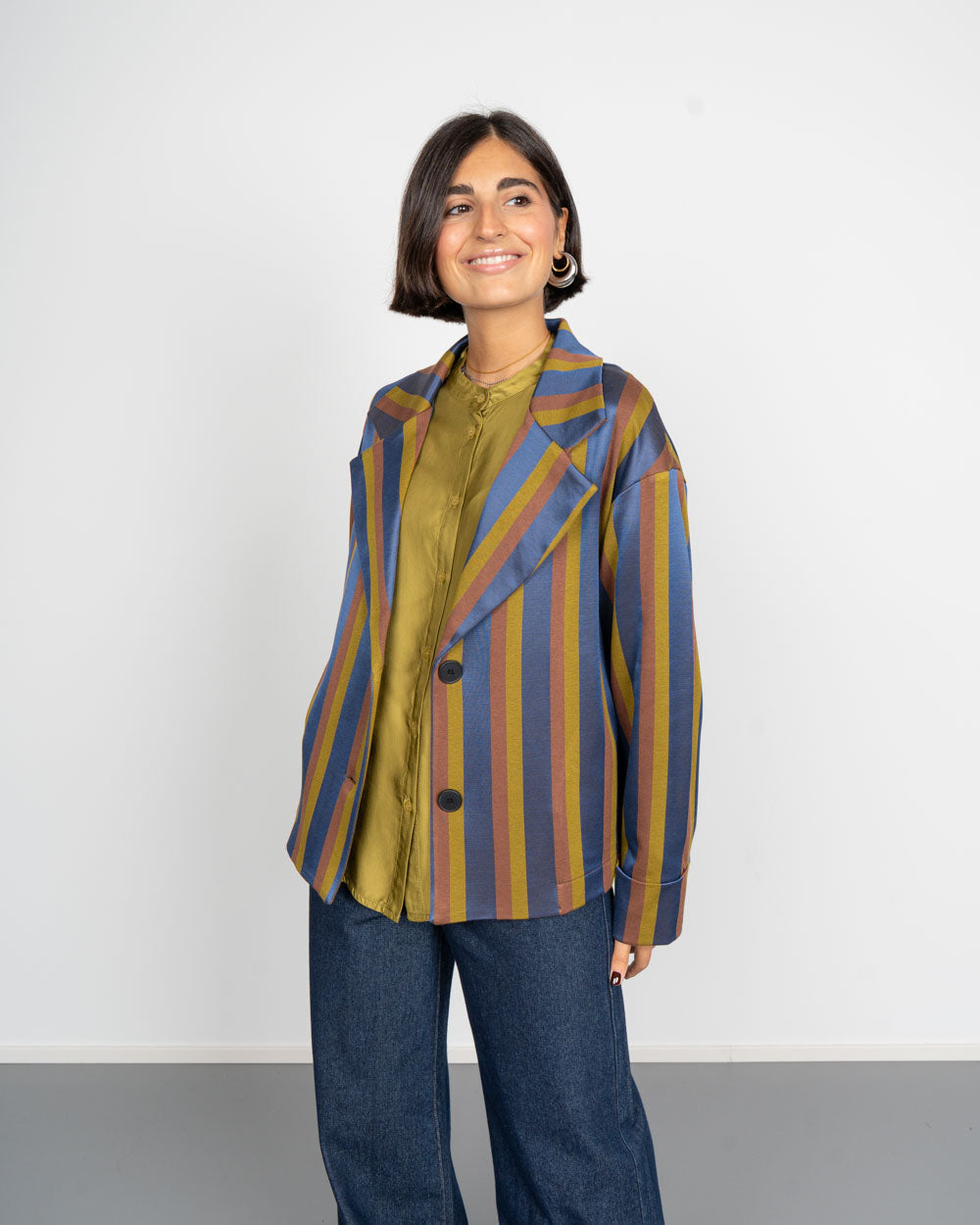 GIACCA EMILY OLIO/MARRONE/BLU