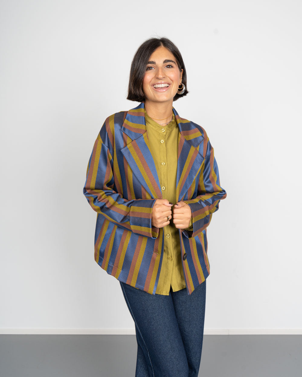GIACCA EMILY OLIO/MARRONE/BLU