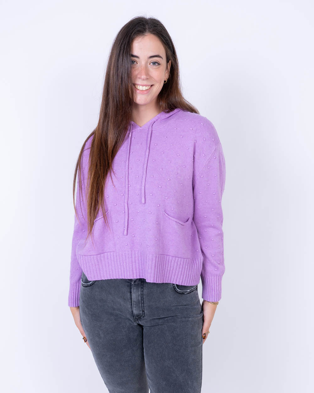 MAGLIONE CANNELLA LILLA