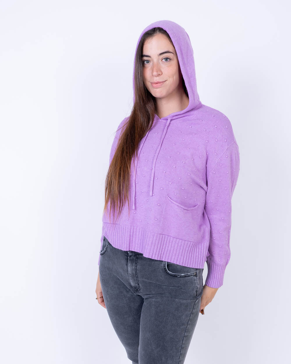 MAGLIONE CANNELLA LILLA