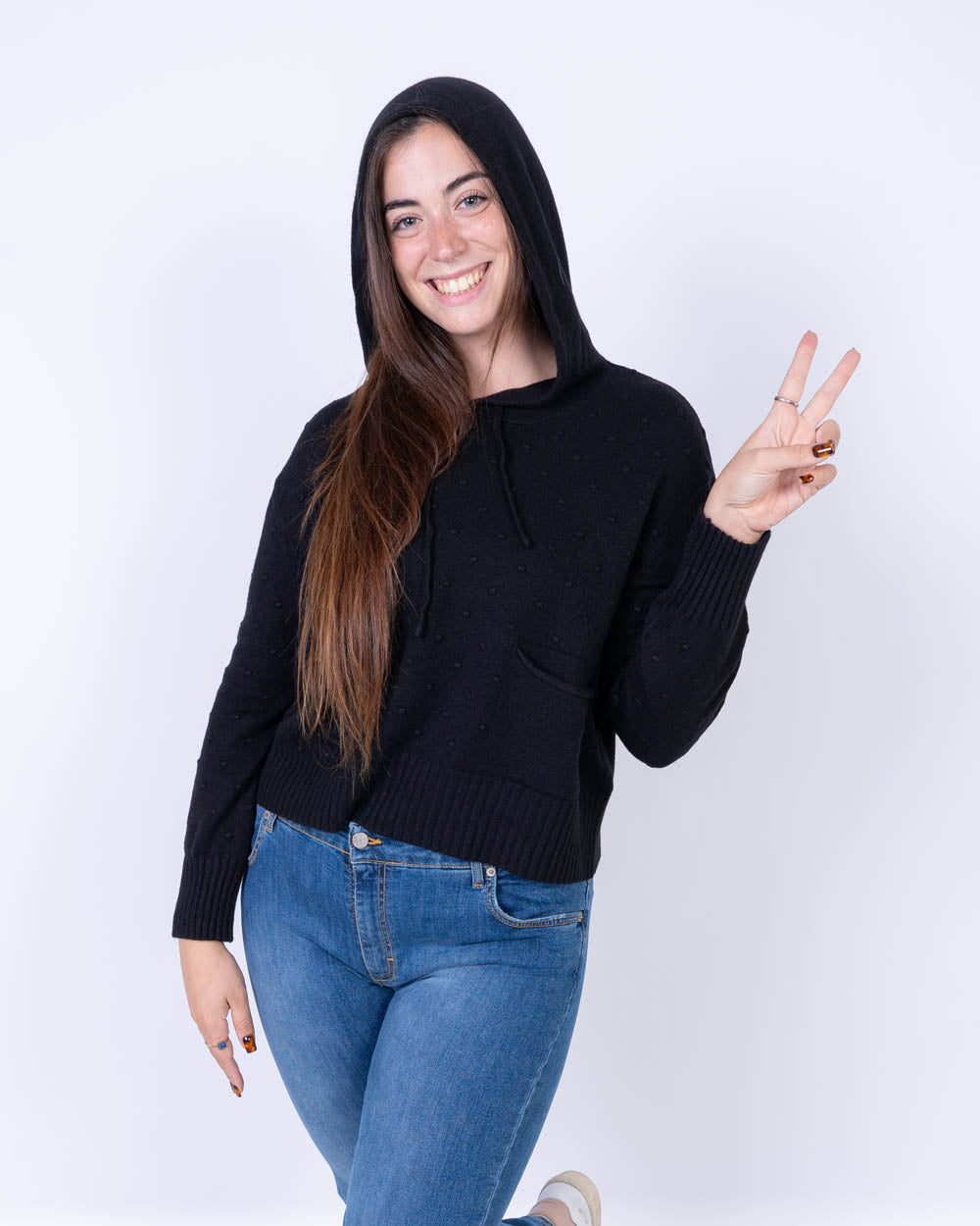 MAGLIONE CANNELLA NERO