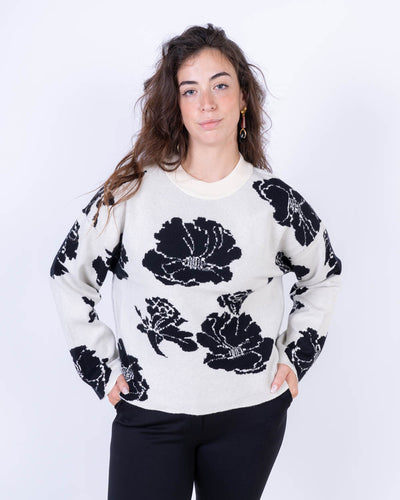 MAGLIONE FLORA PANNA