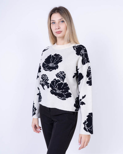 MAGLIONE FLORA PANNA