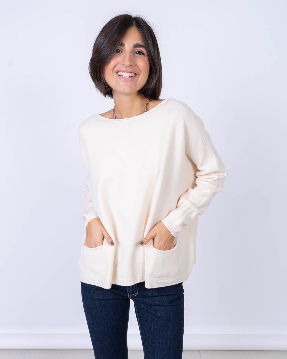 MAGLIONE GIGLIO PANNA