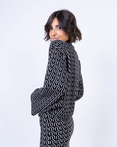 MAGLIONE GOLDNEEDLE NERO/PANNA