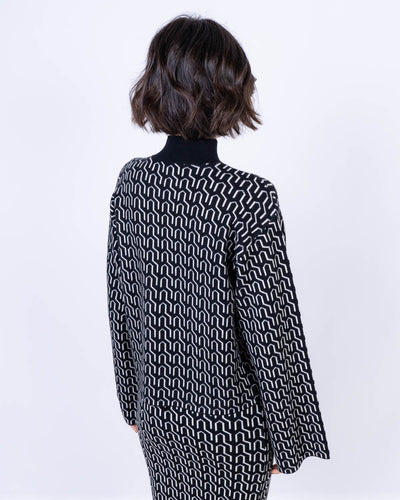 MAGLIONE GOLDNEEDLE NERO/PANNA