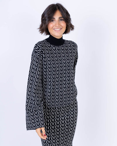MAGLIONE GOLDNEEDLE NERO/PANNA