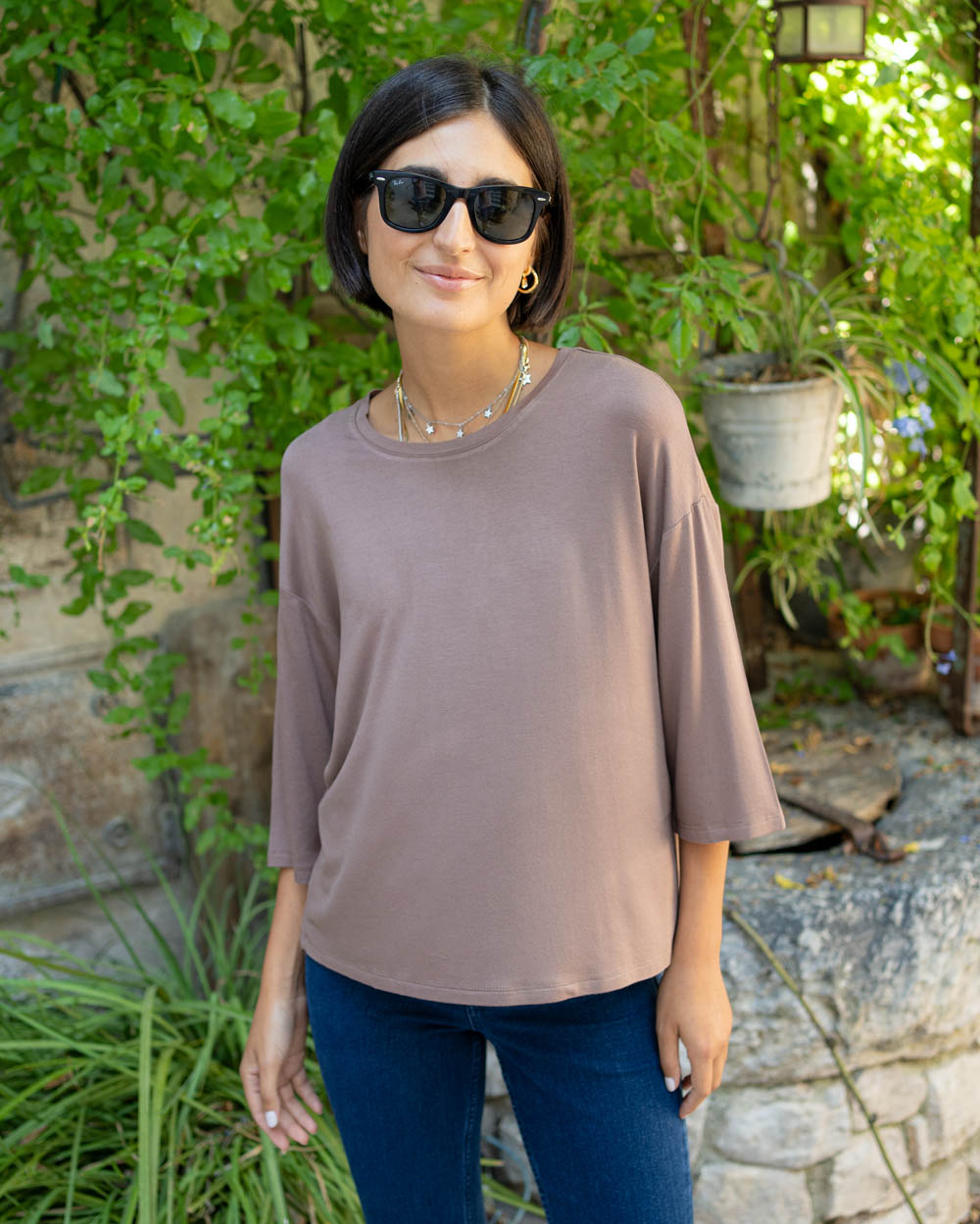 T SHIRT ROSA MARRONE