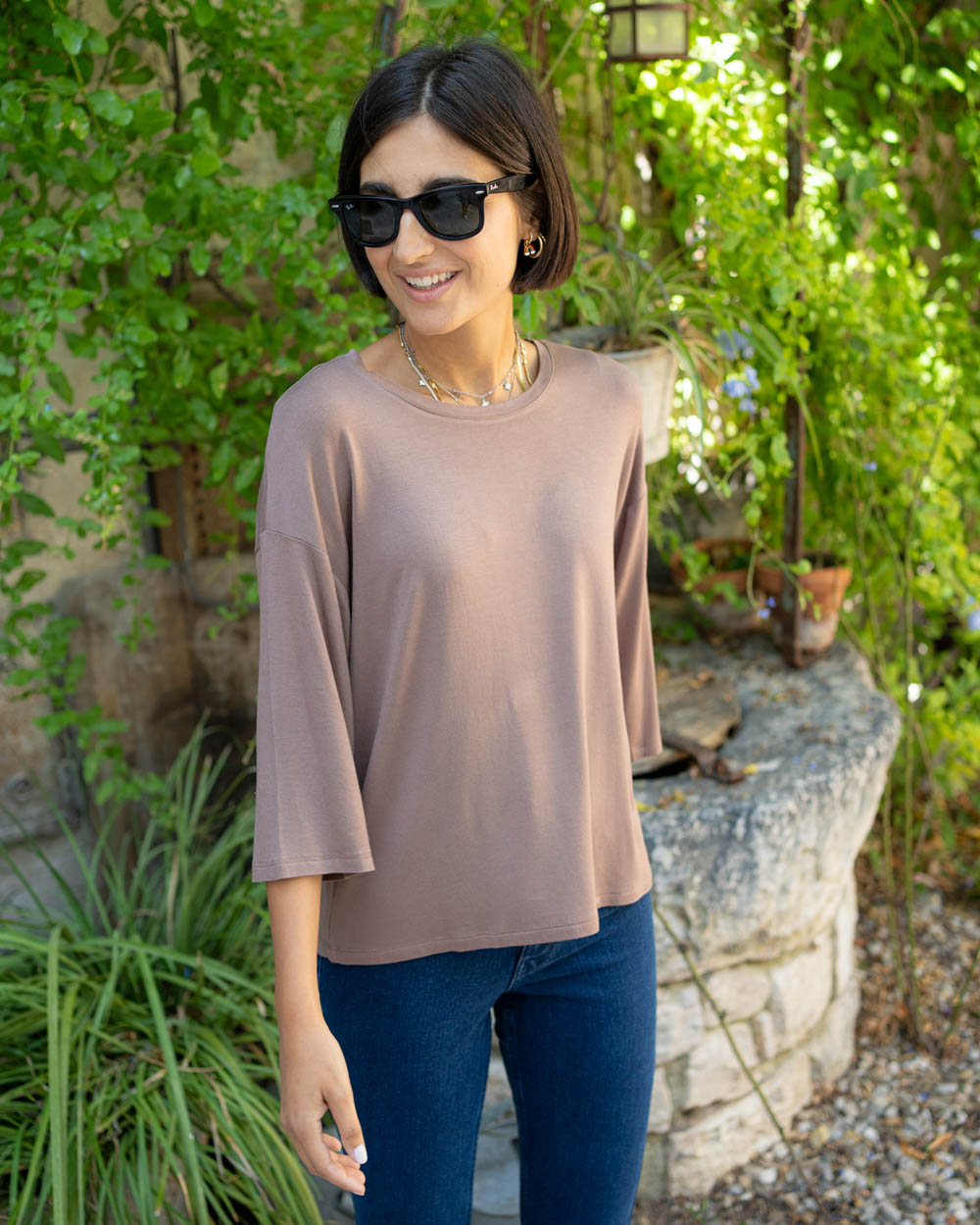 T SHIRT ROSA MARRONE