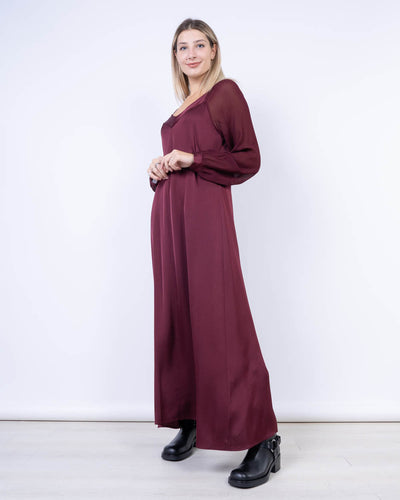 VESTITO GIRASOLE BORDEAUX