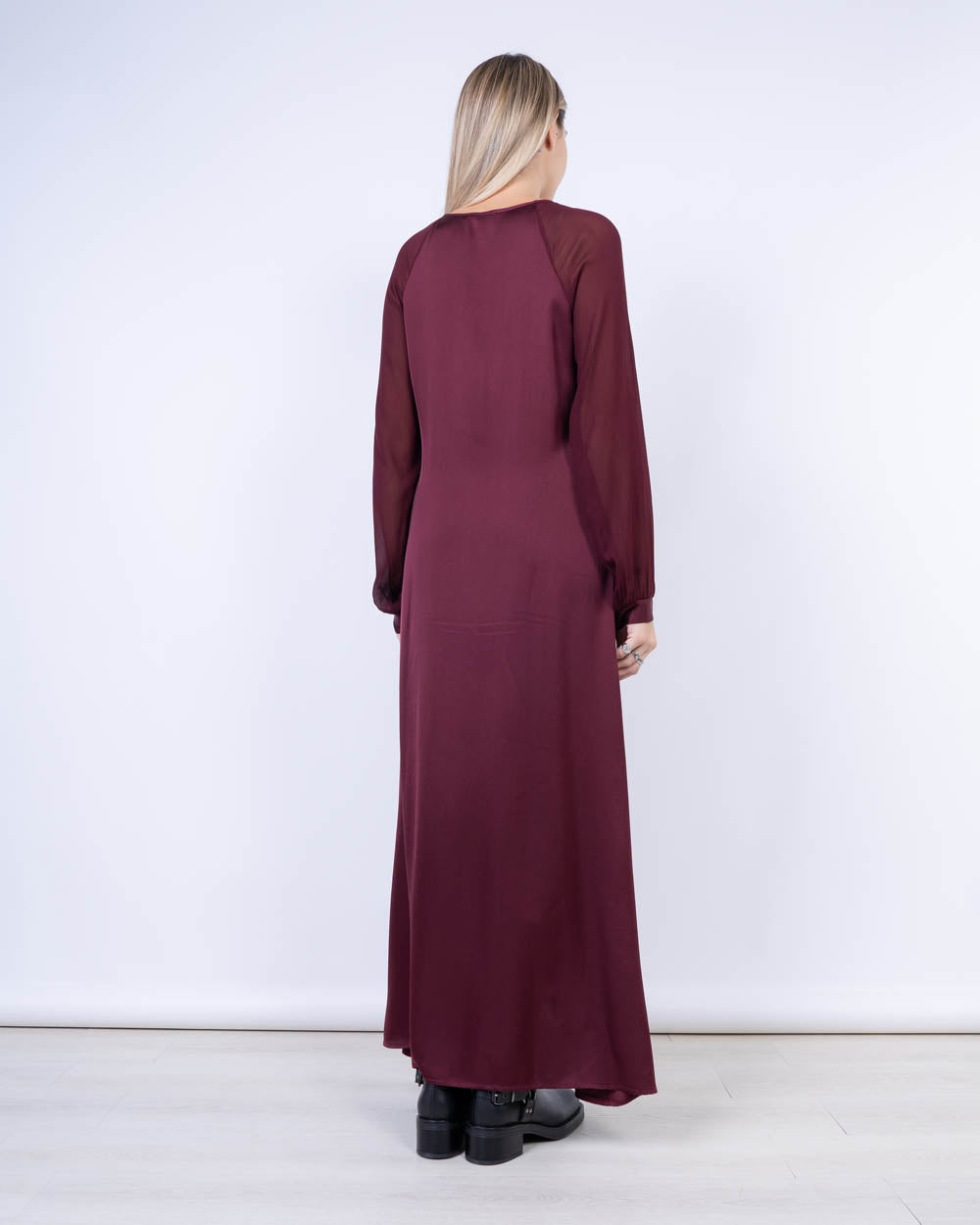 VESTITO GIRASOLE BORDEAUX
