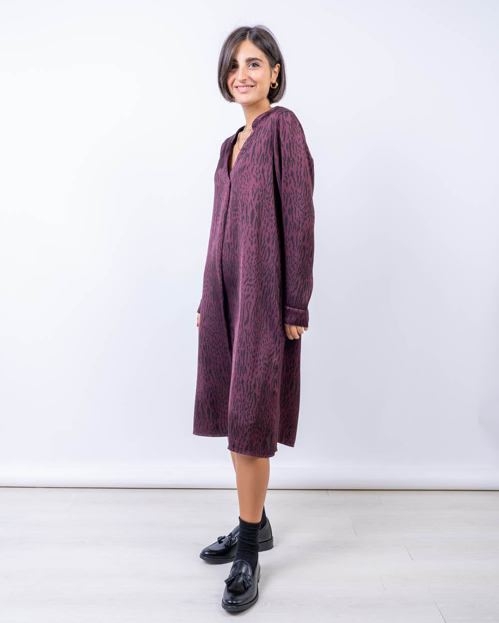 VESTITO IRIS BORDEAUX
