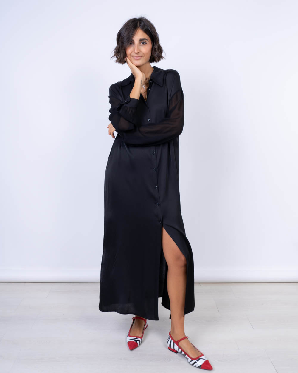 VESTITO PEONIA NERO
