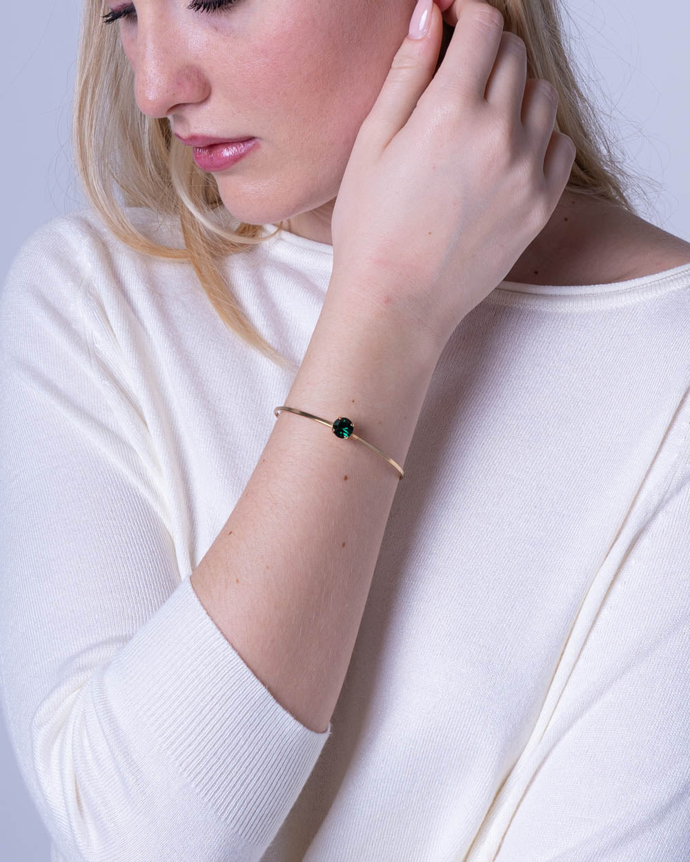 BRACCIALE RIGIDO VERDE SMERALDO