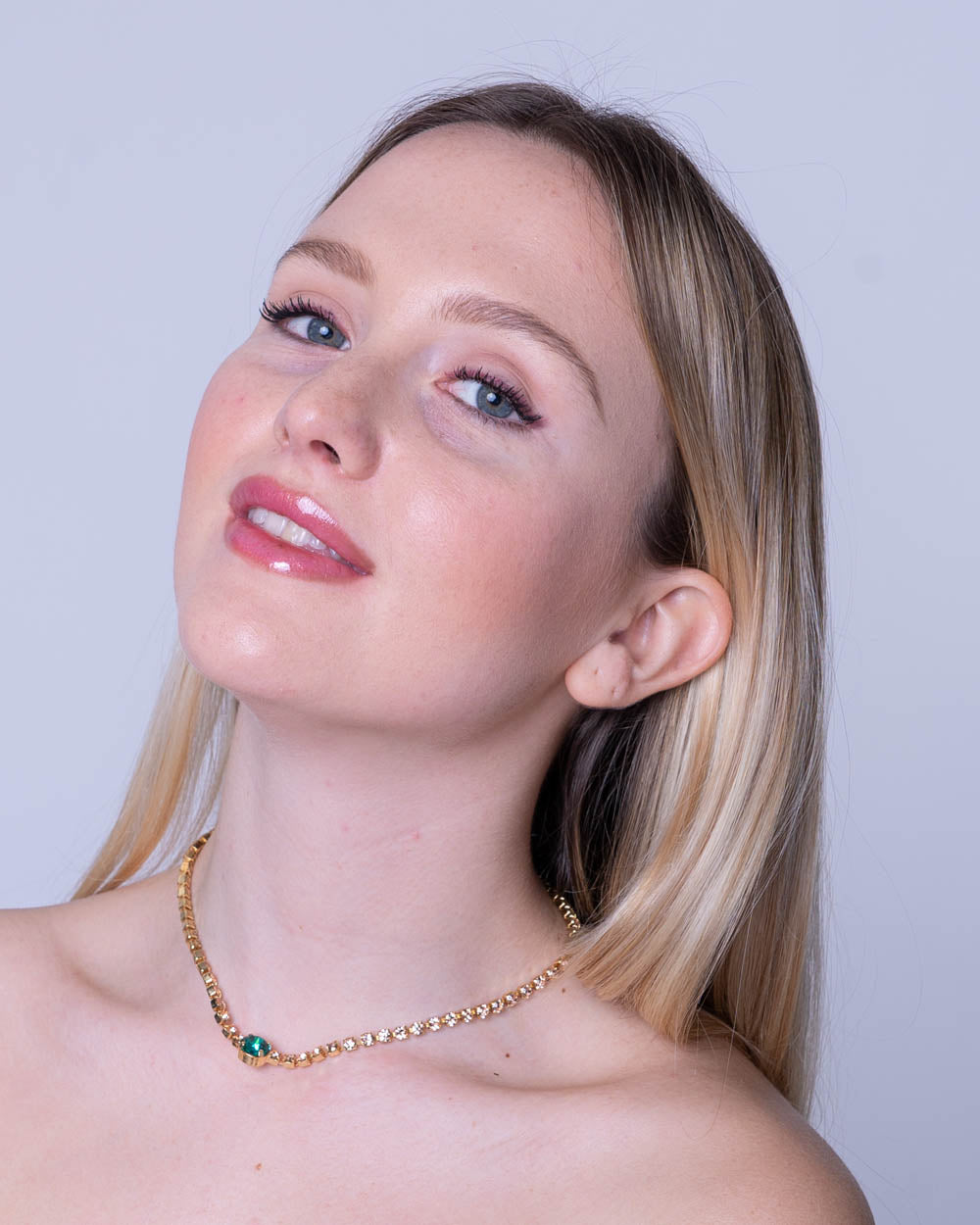 COLLANA INDIA MIELE/SMERALDO