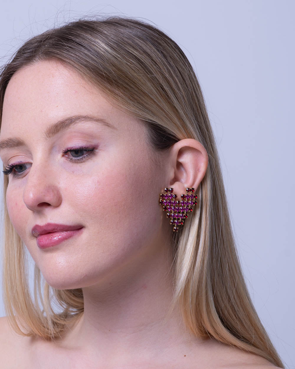 ORECCHINI PIXEL BORDEAUX/FUXIA